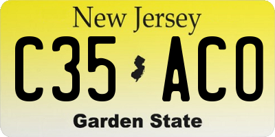 NJ license plate C35ACO