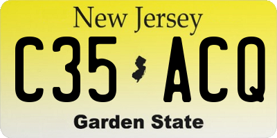 NJ license plate C35ACQ