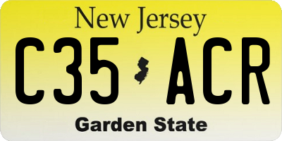 NJ license plate C35ACR