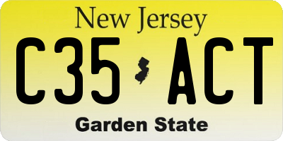 NJ license plate C35ACT
