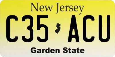 NJ license plate C35ACU
