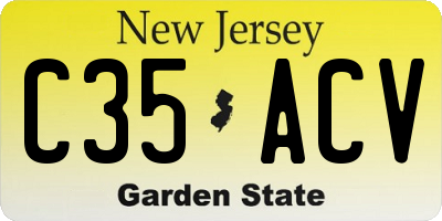 NJ license plate C35ACV