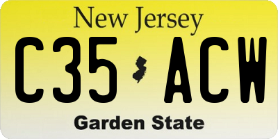 NJ license plate C35ACW