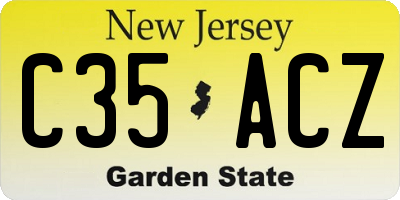 NJ license plate C35ACZ
