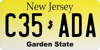 NJ license plate C35ADA