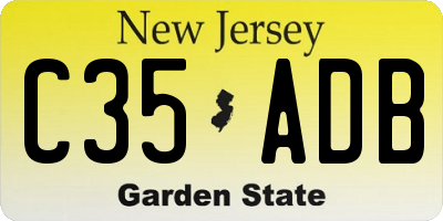 NJ license plate C35ADB