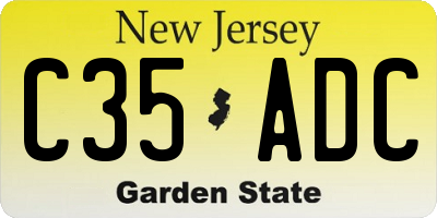 NJ license plate C35ADC