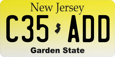 NJ license plate C35ADD