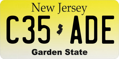 NJ license plate C35ADE