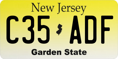 NJ license plate C35ADF