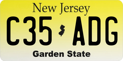 NJ license plate C35ADG
