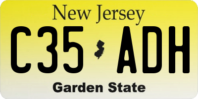 NJ license plate C35ADH