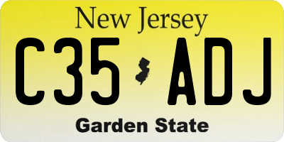 NJ license plate C35ADJ
