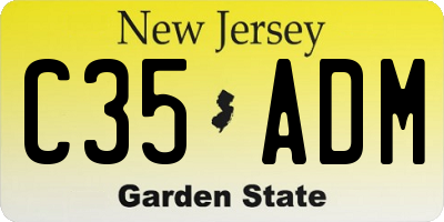 NJ license plate C35ADM