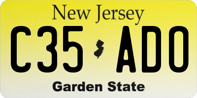 NJ license plate C35ADO