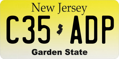 NJ license plate C35ADP