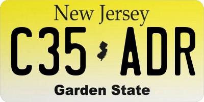 NJ license plate C35ADR