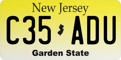 NJ license plate C35ADU