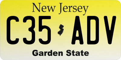 NJ license plate C35ADV