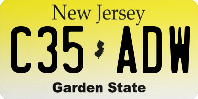 NJ license plate C35ADW