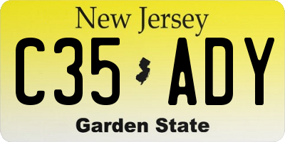 NJ license plate C35ADY