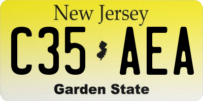 NJ license plate C35AEA