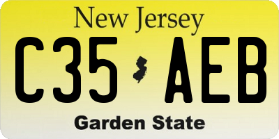 NJ license plate C35AEB