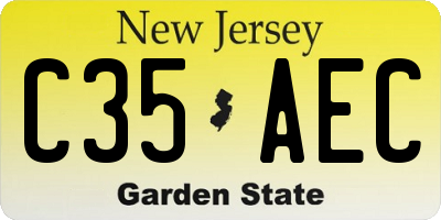 NJ license plate C35AEC