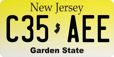 NJ license plate C35AEE