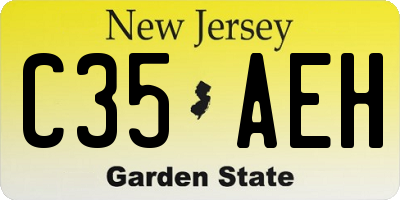 NJ license plate C35AEH