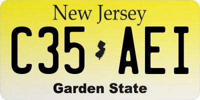 NJ license plate C35AEI