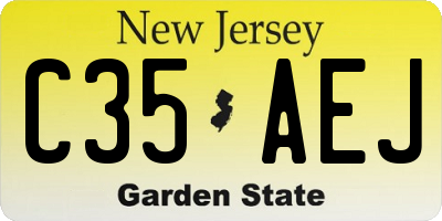 NJ license plate C35AEJ