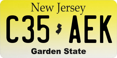 NJ license plate C35AEK