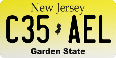 NJ license plate C35AEL