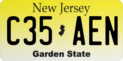 NJ license plate C35AEN