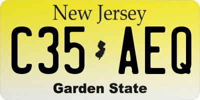 NJ license plate C35AEQ