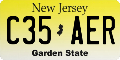NJ license plate C35AER
