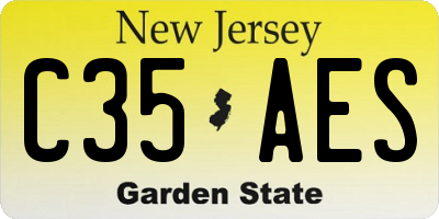 NJ license plate C35AES