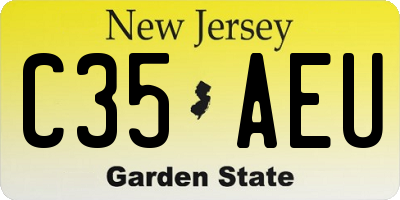 NJ license plate C35AEU