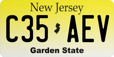 NJ license plate C35AEV