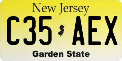 NJ license plate C35AEX