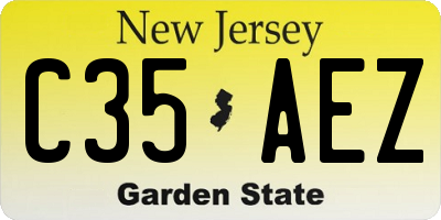 NJ license plate C35AEZ