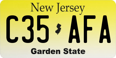 NJ license plate C35AFA