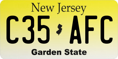 NJ license plate C35AFC