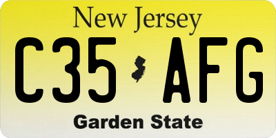 NJ license plate C35AFG