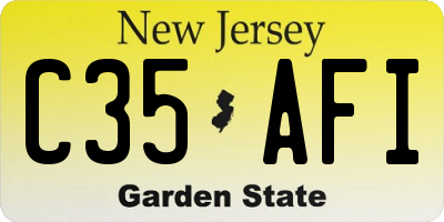 NJ license plate C35AFI