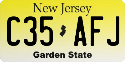 NJ license plate C35AFJ
