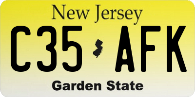 NJ license plate C35AFK