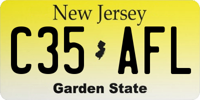 NJ license plate C35AFL