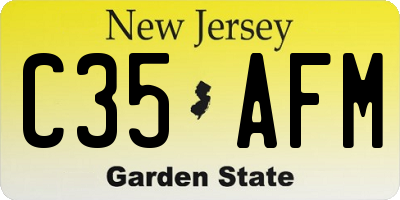 NJ license plate C35AFM
